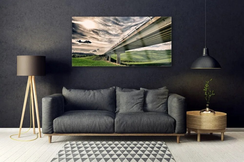 Obraz na akrylátovom skle Diaľnica most údolie 120x60 cm
