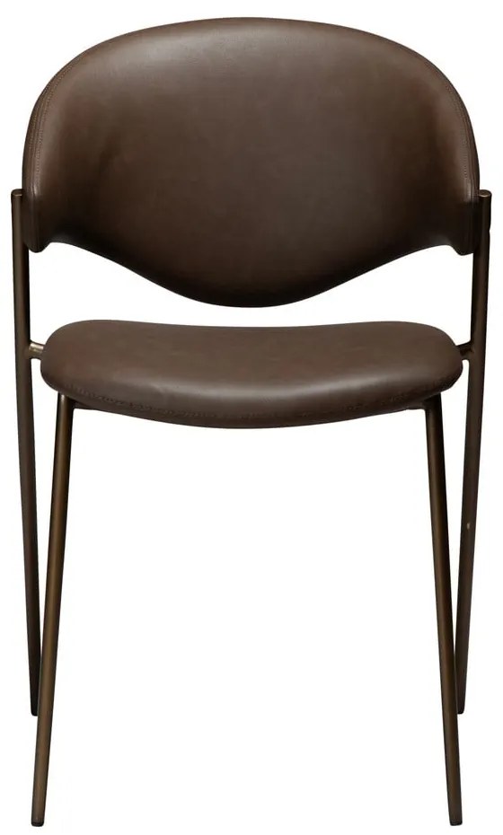 Tmavohnedá jedálenská stolička z imitácie kože Zone – DAN-FORM Denmark