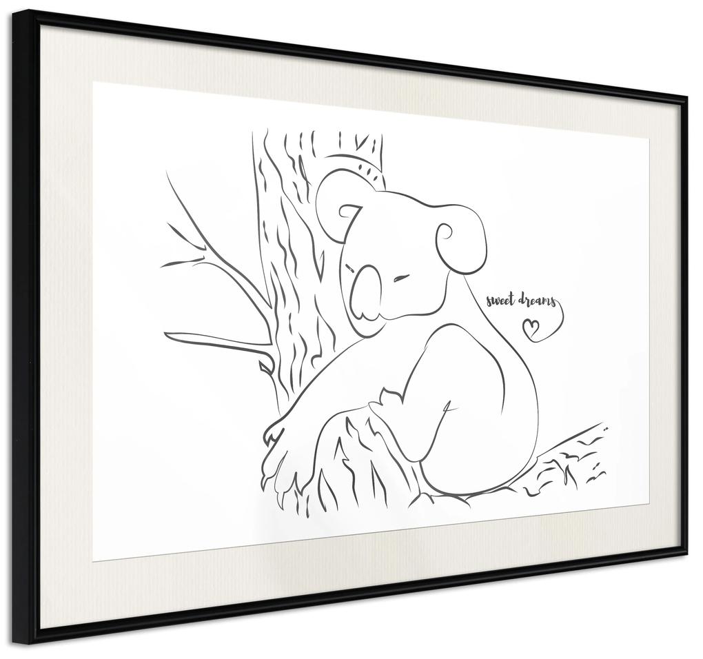 Artgeist Plagát - Sleepy Koala [Poster] Veľkosť: 30x20, Verzia: Čierny rám