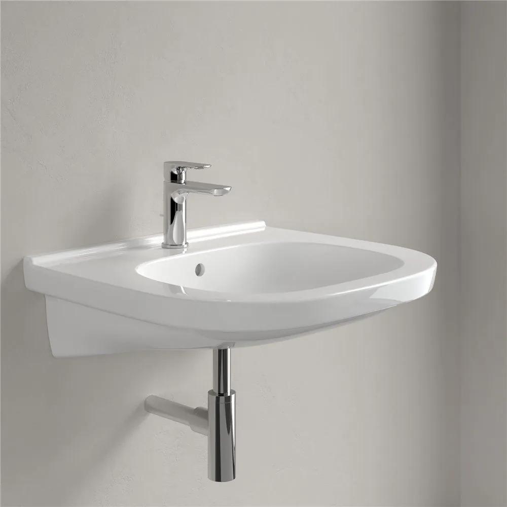 VILLEROY &amp; BOCH ViCare závesné umývadlo s otvorom, s prepadom, 610 x 550 mm, biela alpská, s povrchom CeramicPlus, 411960R1