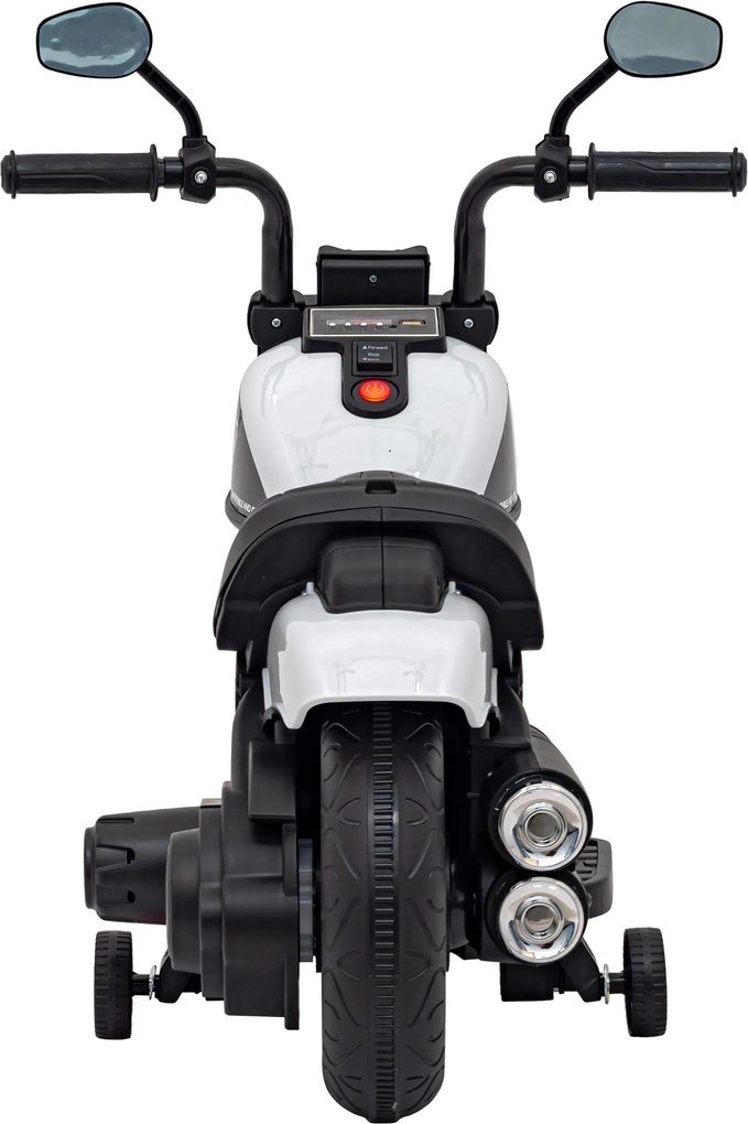 Ramiz Chopper FASTER batériová motorka pre deti Biela + FM rádio + Audio panel + LED