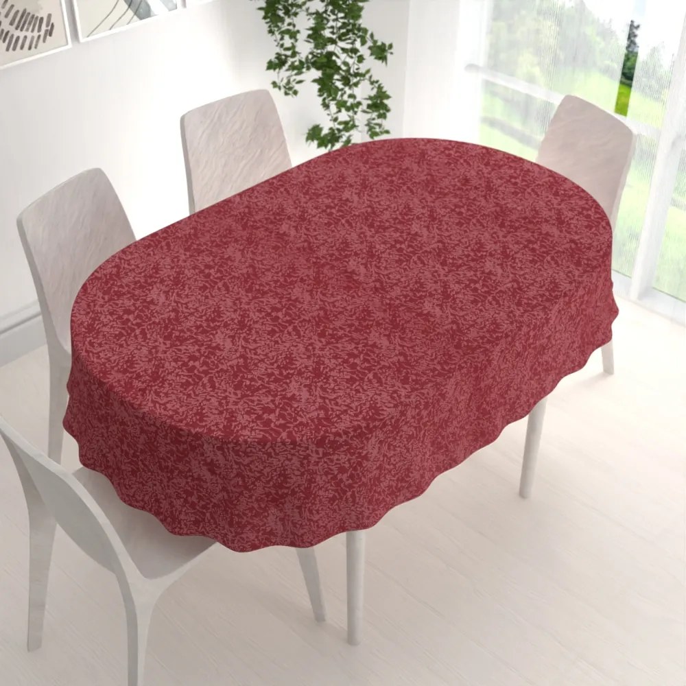 Biante Veľký teflónový oválny obrus TF-036 Venezia vínovo červený 260x320 cm