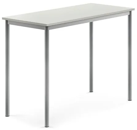 Stôl SONITUS, 1200x600x900 mm, HPL - šedá, strieborná