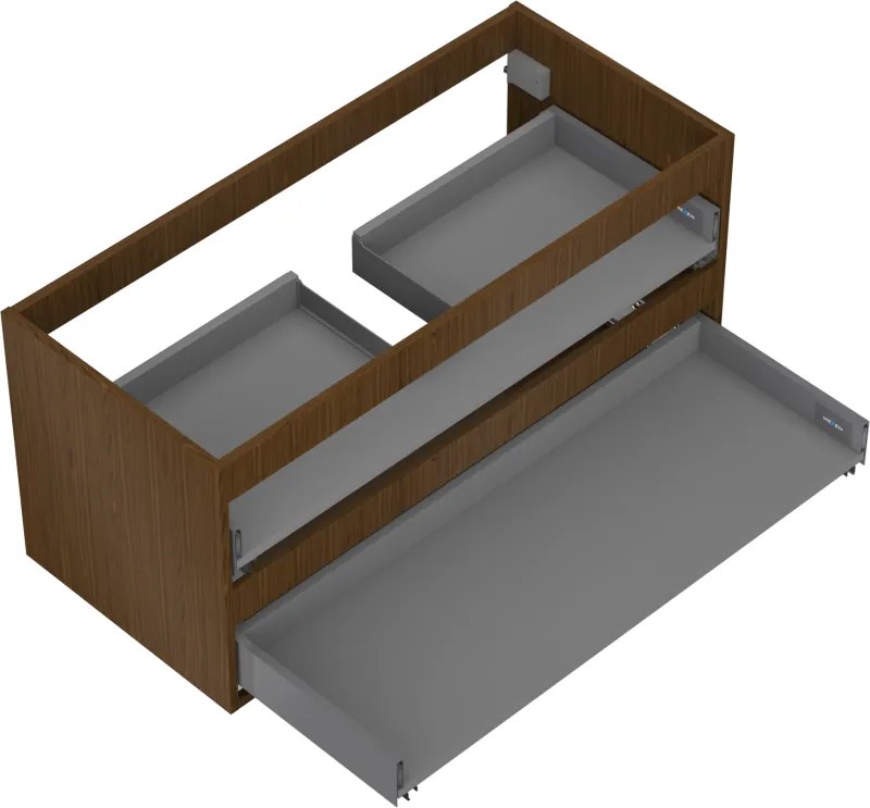 Mexen Box-A, závesná skrinka 100 cm, 2 zásuvky, orech, 91AX0-1000-470-2-86