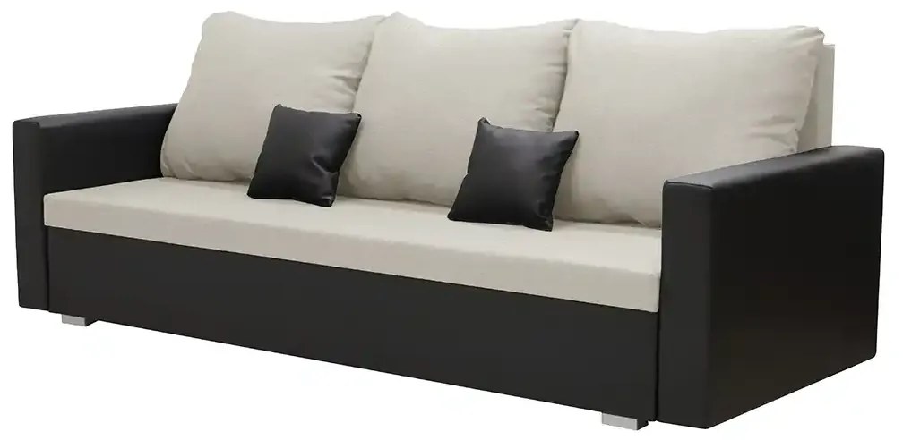 Pohovka 3-miestna s funkciou spania EKO Svetlo béžová/čierna