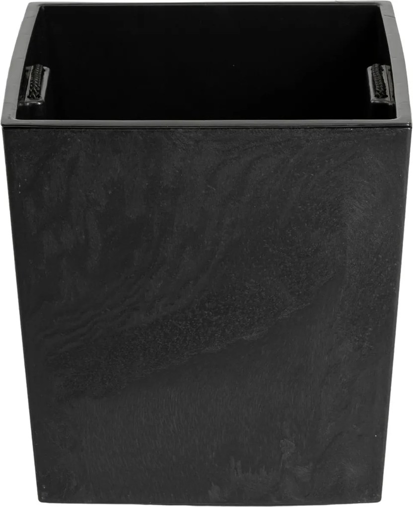 PLASTOVÝ KVETINÁČ FLORE 30,5X29,5X29,5 CM IMITÁCIA BETÓNU ČIERNA