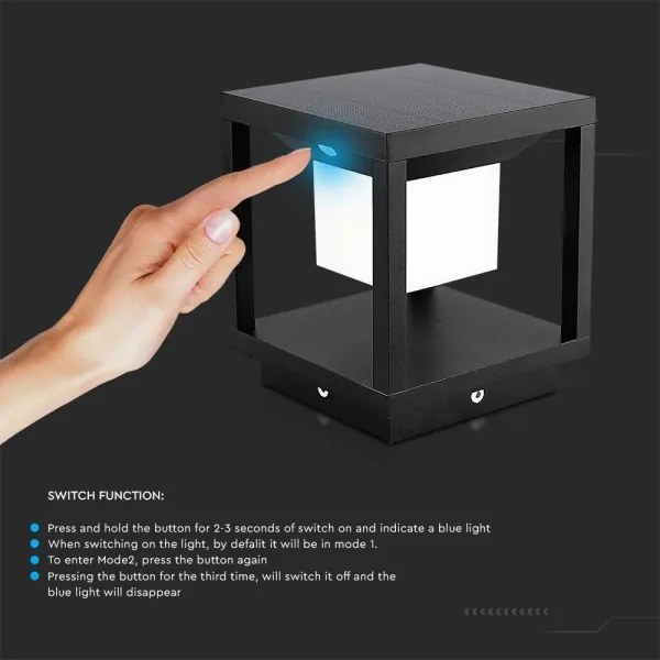 LED solárne svietidlo so senzorom LED/2W/5,5V 3000K IP65 2600 mAh čierne