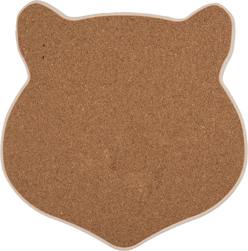 Keramicko-korková podložka pod riad hnedá mačka - 20*20*1 cm