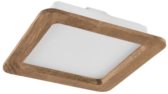 LED Podhľadové svietidlo WOODY SPOT LED/17W/230V 3000K orech 18,5x18,5 cm