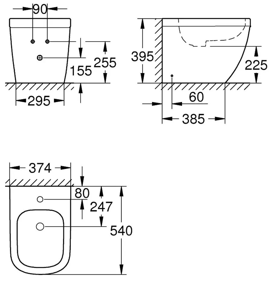 GROHE Euro Ceramic - Stojaci bidet, alpská biela 39340000