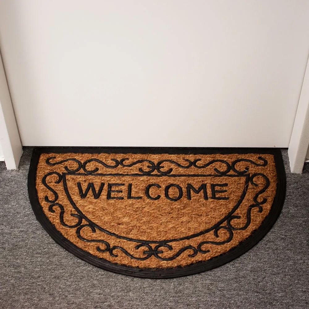ARÔME HOME Rohožka z kokosových vlákien polkruh 45 x 75 cm, WELCOME