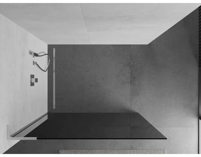 Mexen Kioto L, sprchová zástena Walk-In 110 x 200 cm, 8mm šedé sklo, chrómový profil, 800-110-103-01-40