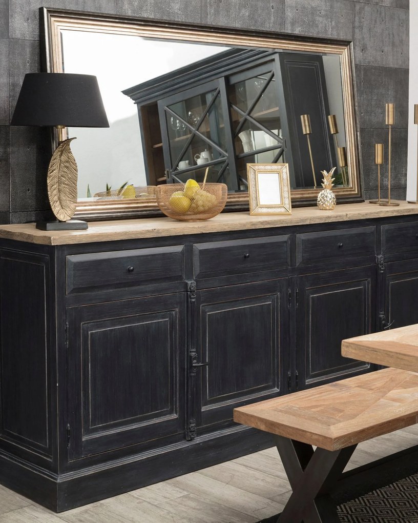 Komoda  240 x 48 x 94 old black &amp; natural