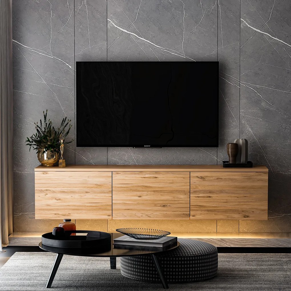 TV stolík Neon Illuminated Atlantic Pine
