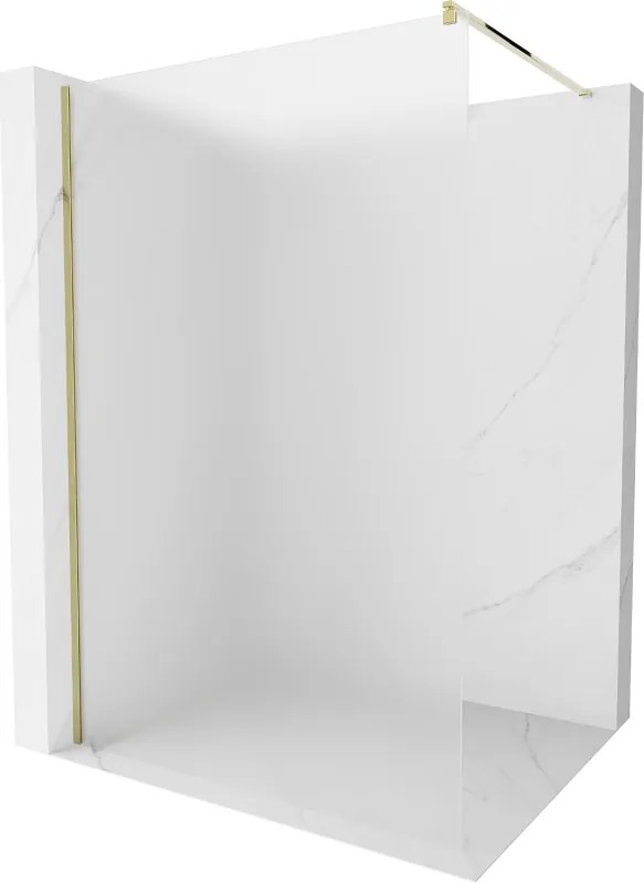 Mexen Kioto, sprchová zástena Walk-In 130 x 200 cm, 8mm sklo námraza, zlatý lesklý profil, 800-130-101-50-30