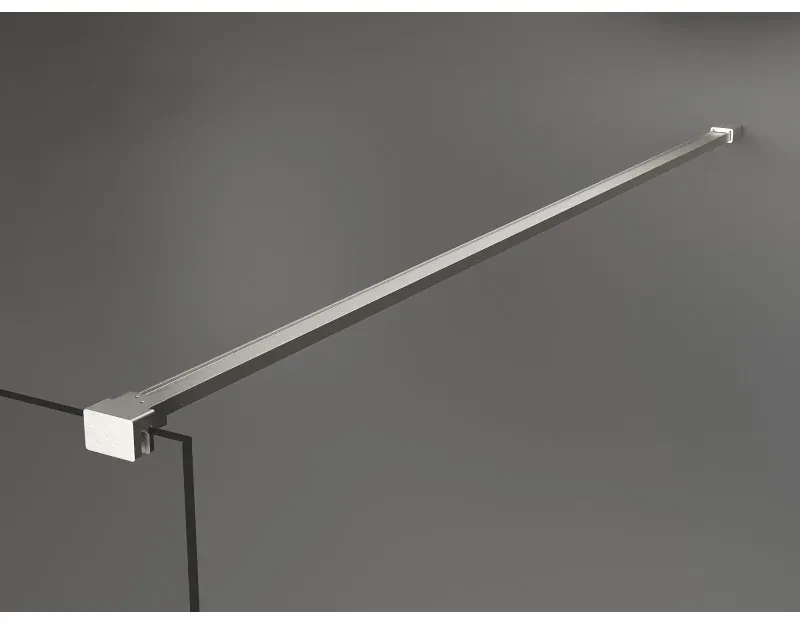Mexen Kioto, sprchová zástena Walk-In 110 x 200 cm, 8mm sklo s rebrovým vzorom, brúsená oceľ profil, 800-110-002-97-09
