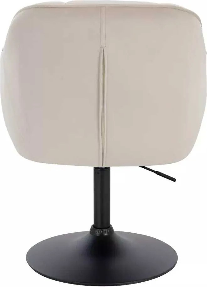 LuxuryForm DESIGN Stolička AVOLA VELUR na čiernom tanieri - krémová