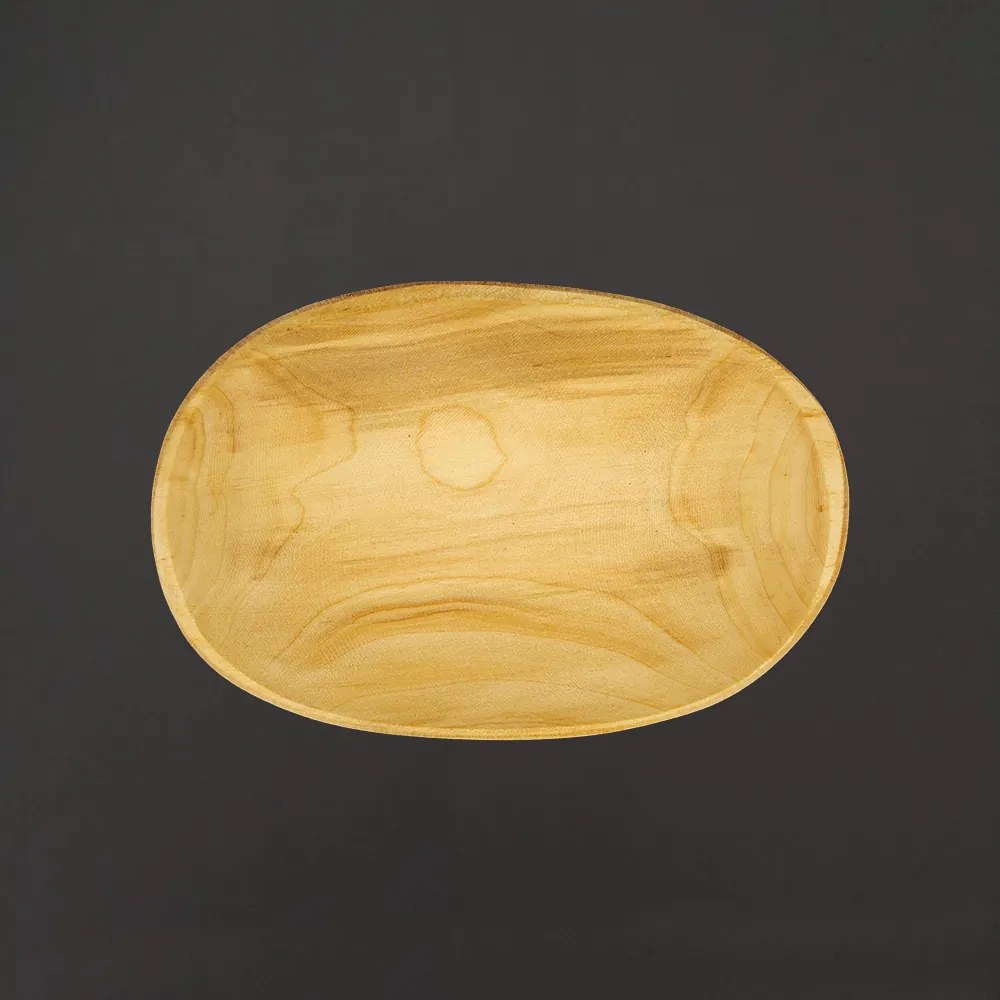AMADEA Drevený servírovací podnos oválny, masívne drevo, 22 cm