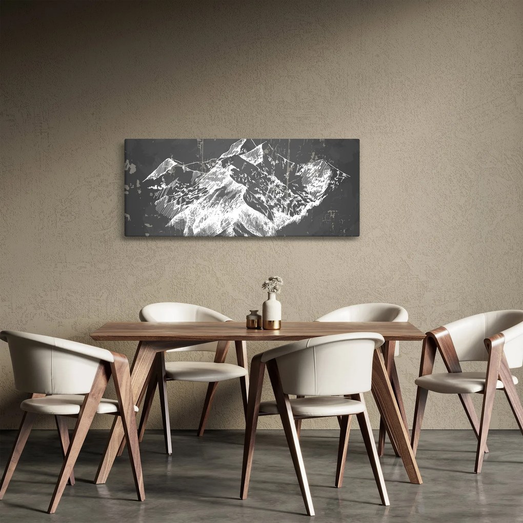 Obraz - Ilustrácie hôr (120x50 cm)