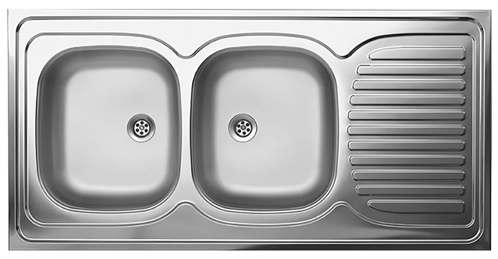 Kuchinox Kuchinox, 2-komorový oceľový drez s odkvapkávačom 120x60 cm na skrinku, LAV-SK6_021T