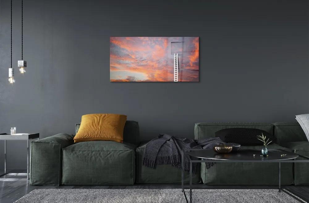 Sklenený obraz Rebrík slnko oblohu 120x60 cm
