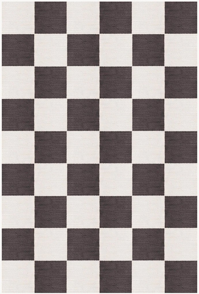 Ručne tkaný vlnený koberec's nízkym vlasom Chess Flatweave