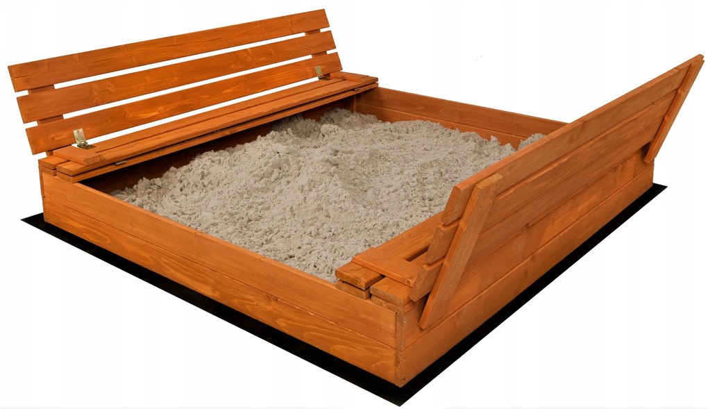 SandTropic Pieskovisko drevené XXL 146x138 cm uzatvárateľné - impregnované