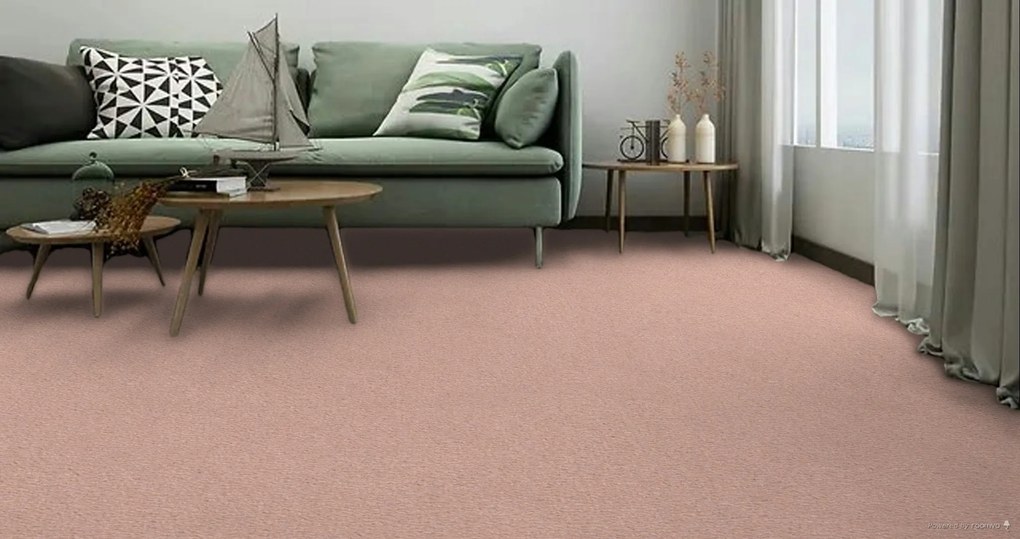 Vorwerk, Metrážny koberec Bingo 1P14 ružový, na mieru, šíře 4m, ružová, filc, chodba / predsieň