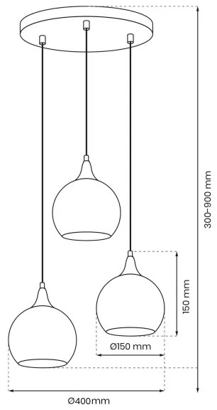 Luster na lanku MONTE 3xE27/60W/230V matný chróm