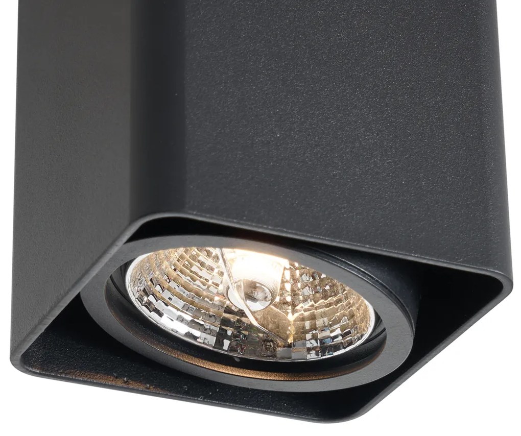 Dizajnový prisadený reflektor čierny GU10 70 mm otočný a naklápací - Vox