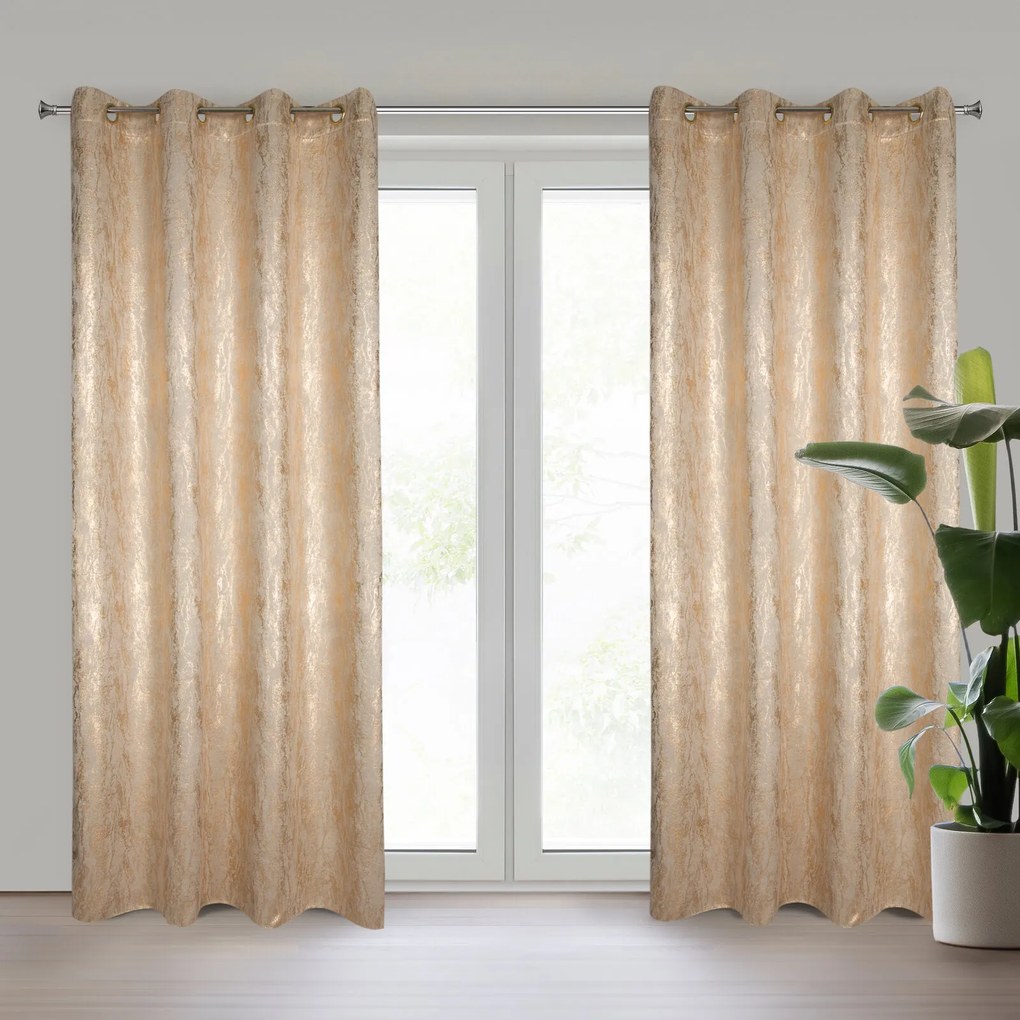 ZATEMŇOVACÍ ZÁVES NA KRÚŽKOCH ELISE 140X250 CM BÉŽOVÁ