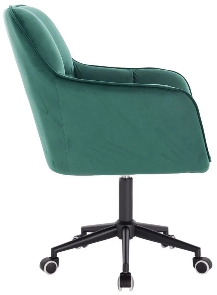LuxuryForm DESIGN Kreslo AMALFI VELUR na čiernej podstave s kolieskami - zelené