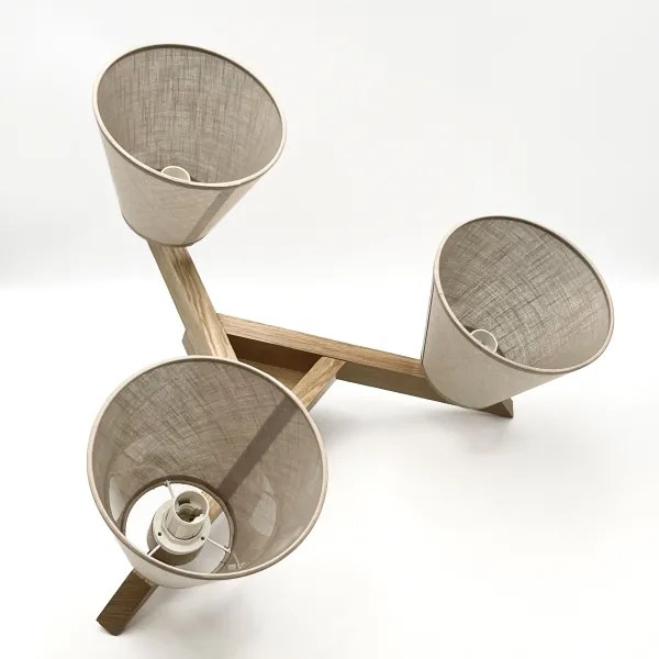 Brilagi - LED  Prisadený luster ANTHONY 3xE14/40W/230V dub/béžová