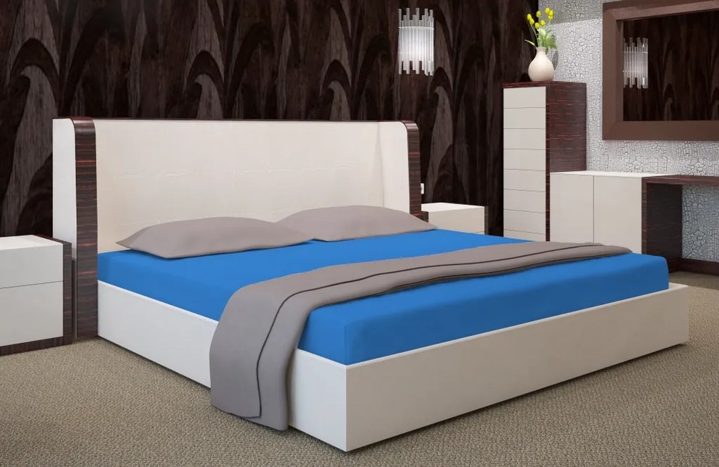 Dekorstudio Prestieradlo Jersey s gumičkou azúrovo modré PRZJ35 Rozmer plachty: 220x200cm
