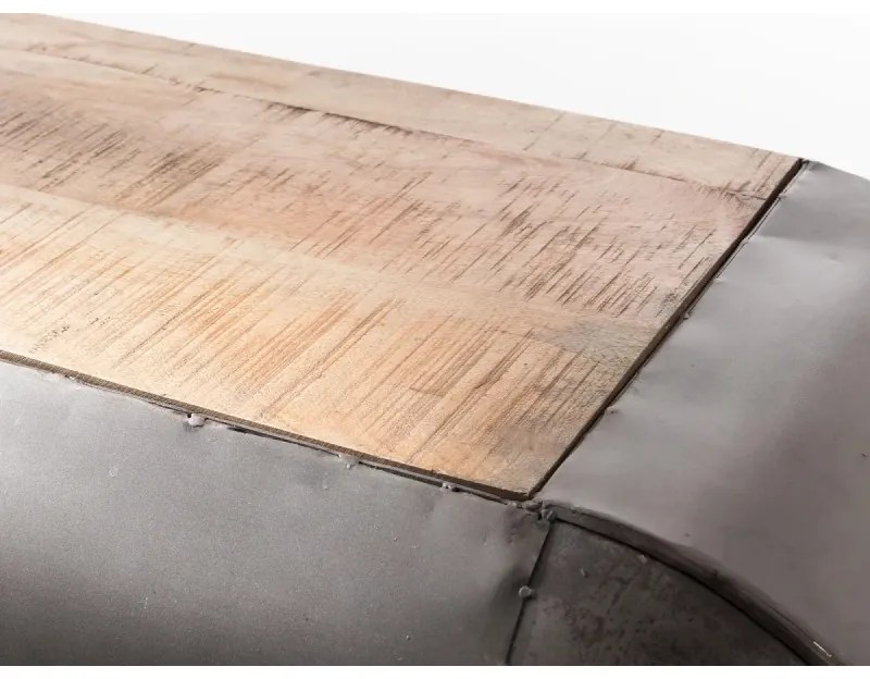 furniture-nabytek.cz - Barový jedálenský stôl Bolton z kovu a manga, lakovaný, strieborný – 112×50×105 cm