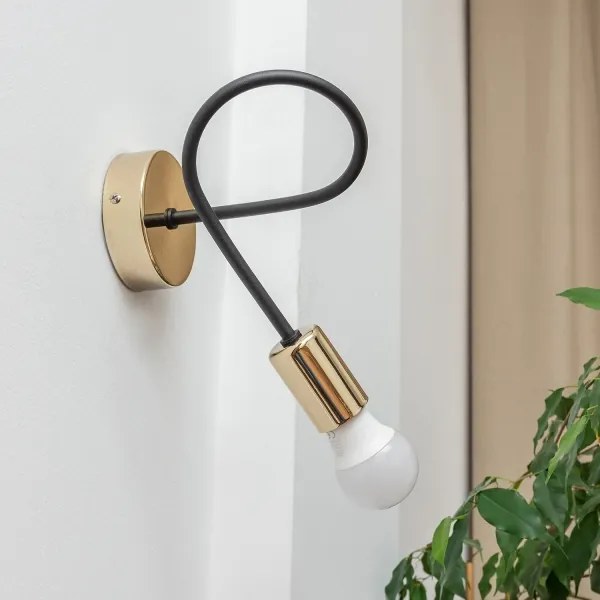 Nástenné svietidlo OXFORD 1xE27/15W/230V zlatá/čierna