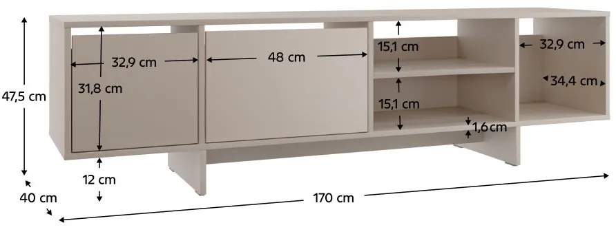 TV stolík/skrinka Salighieri STD01 (kašmír). Vlastná spoľahlivá doprava až k Vám domov. 1119497