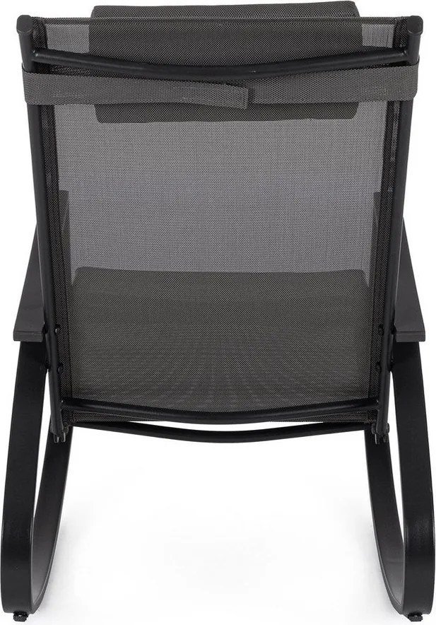 Antracitové kovové záhradné kreslo Ercolano – Bizzotto