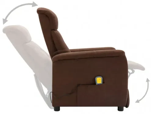 vidaXL Elektrické sklápacie masážne kreslo hnedé umelá semišová koža-