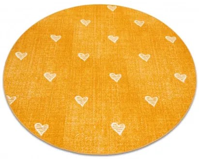Koberec HEARTS kruh Jeans - pomaranč
