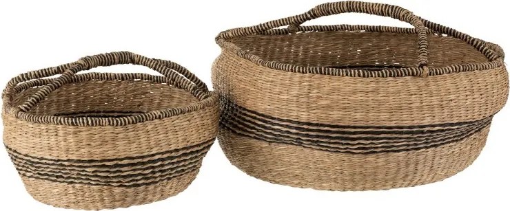 Sada 2 prírodných košov pletených z morskej trávy Urille - Ø 60 * 26 cm