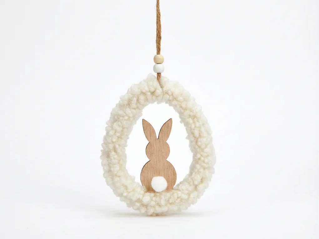 Závesné drevené vajíčko BUNNYA - viac farieb Farba: Hnedá