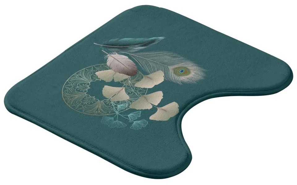 Tyrkysová WC kúpeľňová predložka 45x45 cm Ginkoblue – douceur d'intérieur
