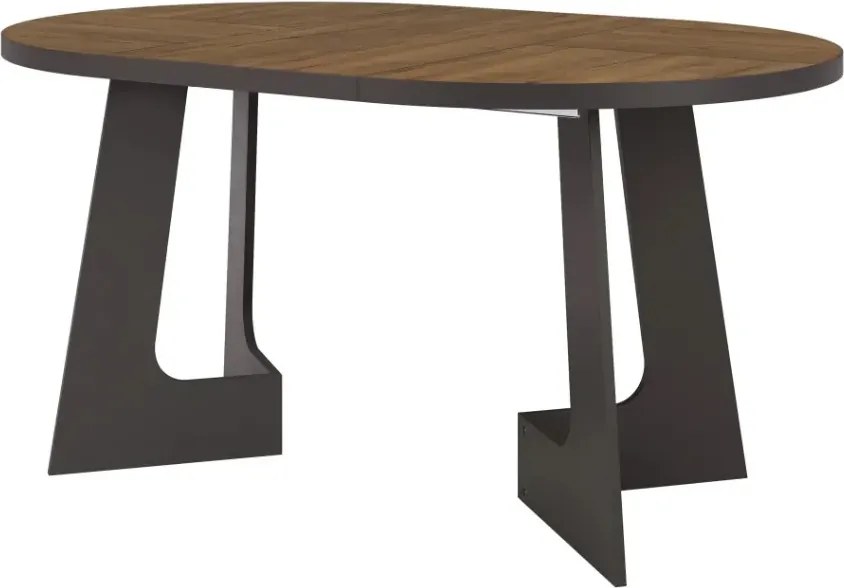 Rozkládací jídelní stůl Belagio 110/160 cm černý/dub Lefkas tmavý