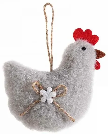 Závesná sliepočka, sivá 9 cm
