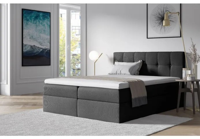 Čalúnená posteľ s úložným priestorom 120x200 RECIVIO - tmavosivá