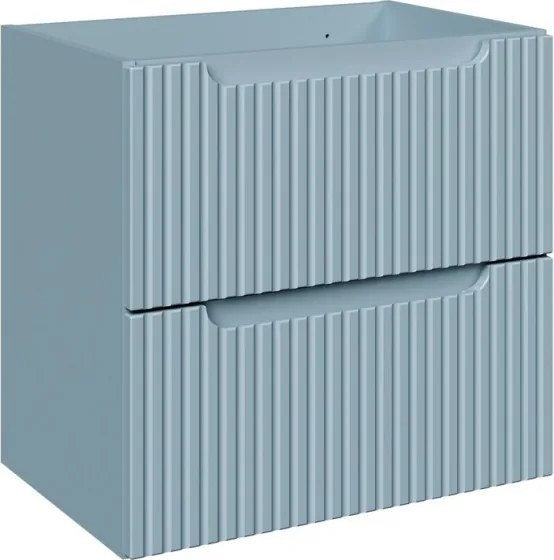 Závěsná skříňka pod umyvadlo Nova Denim s deskou a košem na prádlo 100 cm modrá/bílá