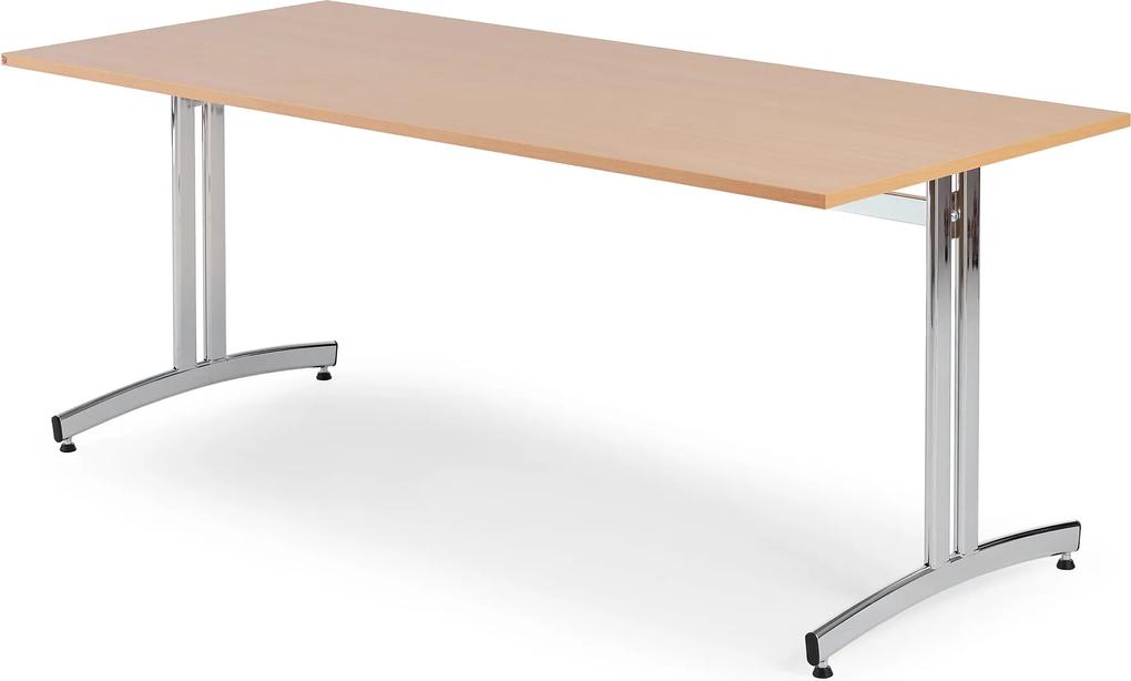 Jedálenský stôl Sanna, 1800x700 mm, buk / chróm