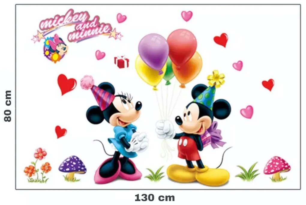 Samolepka na stenu "Mickey & Minnie" 130x80 cm