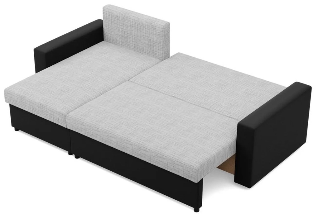 Rohová rozkladacia sedacia súprava LUNA Sivá/čierna